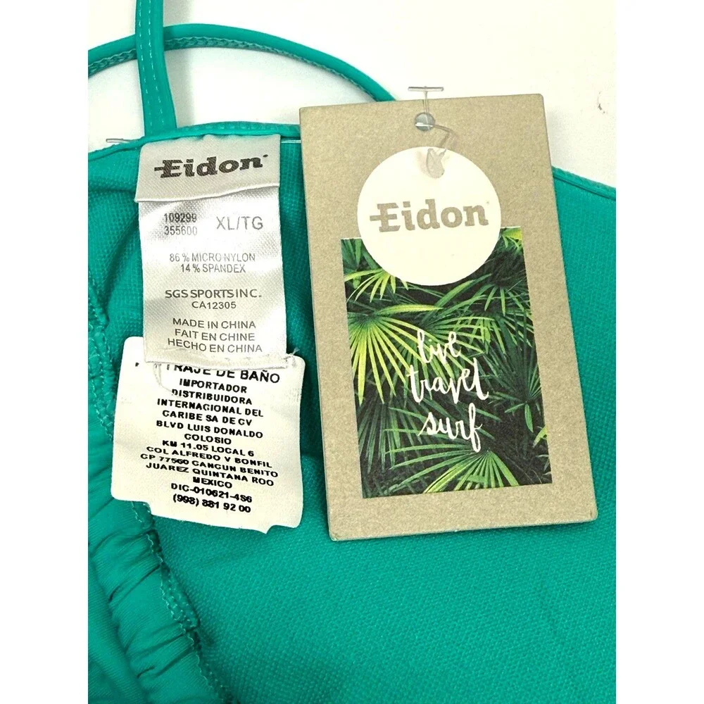 Eidon Light Green Triangle Bikini Top NWT Strappy Halter XL Padded Resort Swim‎
